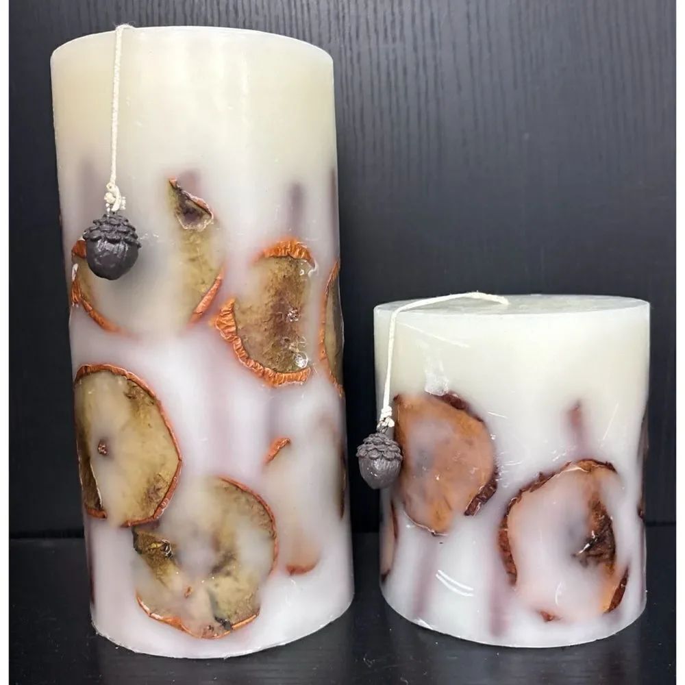 Pottery Barn Large/Medium Round Botanical Candle - Spicy Apple / Néw No Box